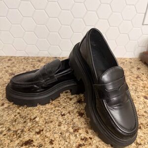 H&M Black Lug Sole Penny Loafers
